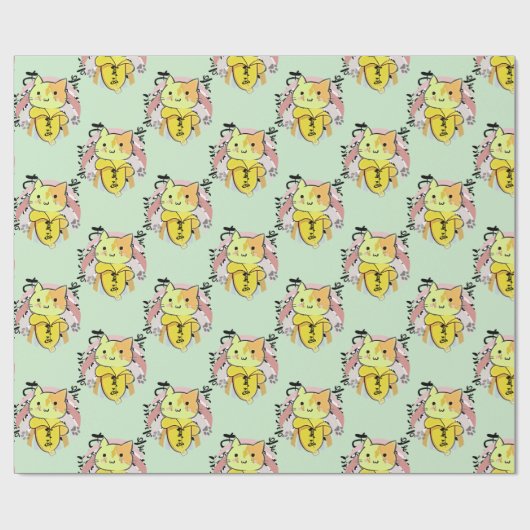 Huilende Banaan Kat Grappig Cadeaupapier (Vlak)