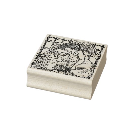 HUILENDE BESCHERMENGEL, BEGRAAFPLAATS RUBBER STEMP RUBBERSTEMPEL (Stempel)