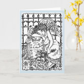 HUILENDE BESCHERMENGEL, SYMPATHIEKAART Blanco Kaart (Gele Bloem)