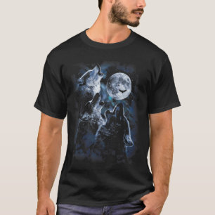 Huilende bij de Maan Wolf Pack Sterren Dierenwerel T-shirt