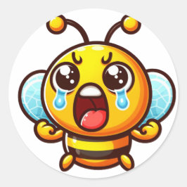 Huilende bij ronde sticker
