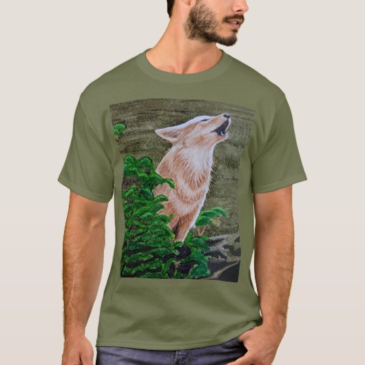 Huilende Coyote   T-shirt (Voorkant)