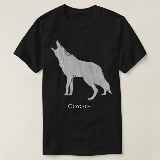 Huilende Coyote Tekening Silhouet Stijl T-shirt (Design voorkant)