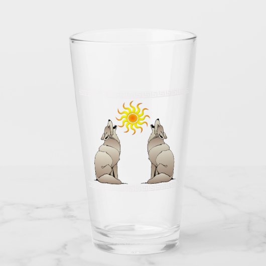 HUILENDE COYOTES ONDER EEN ZUIDWESTELIJKE ZON GLAS (Voorkant)