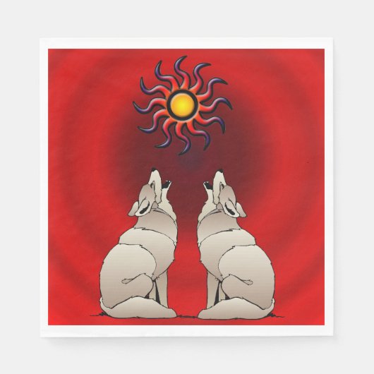 HUILENDE COYOTES SERVETTEN (Voorkant)