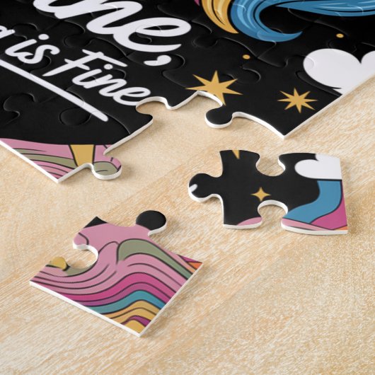 Huilende eenhoorn schedel in prima alles is in ord legpuzzel (Zijkant)