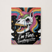 Huilende eenhoorn schedel in prima alles is in ord legpuzzel (Verticaal)