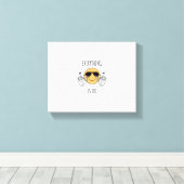 Huilende emoji met een blij gezicht canvas afdruk (Insitu (Houten vloer))