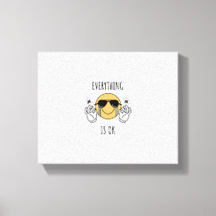 Huilende emoji met een blij gezicht canvas afdruk