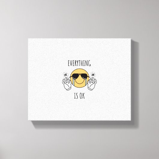 Huilende emoji met een blij gezicht canvas afdruk (Voorkant)