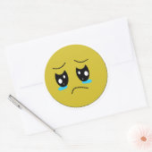 Huilende emoticon ronde sticker (Envelop)