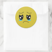 Huilende emoticon ronde sticker (Tas)