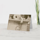 Huilende engel in sepia sympathiekaart kaart (Achterkant)