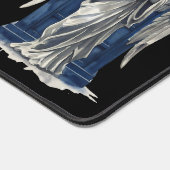 Huilende engel met blauwe politie box 1 bureaumat (Hoek)