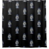 Huilende engel met blauwe politie box 1 douchegordijn (Voorkant)