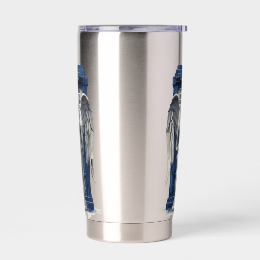 Huilende engel met blauwe politie box 1 geïsoleerde drinkbeker (Links)