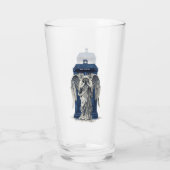 Huilende engel met blauwe politie box 1 glas (Achterkant)