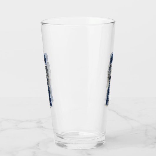 Huilende engel met blauwe politie box 1 glas (Links)
