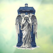 Huilende engel met blauwe politie box 1 raamsticker (Vel 3)