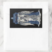 Huilende engel met blauwe politie box 1 rechthoekige sticker (Tas)