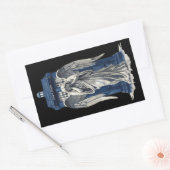 Huilende engel met blauwe politie box 1 rechthoekige sticker (Envelop)