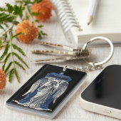 Huilende engel met blauwe politie box 1 sleutelhanger (Voorkant Rechts)