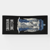 Huilende engel met blauwe politie box 1 spandoek (Horizontaal)