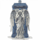 Huilende engel met blauwe politie box 1 sticker (Voorkant)