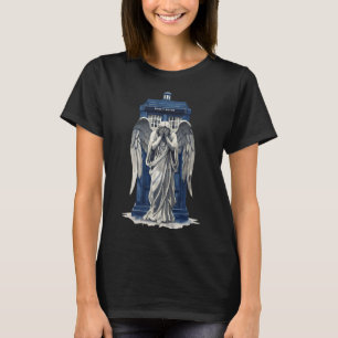 Huilende engel met blauwe politie box 1 t-shirt