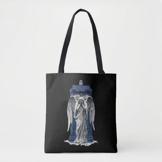 Huilende engel met blauwe politie box 1 tote bag (Voorkant)