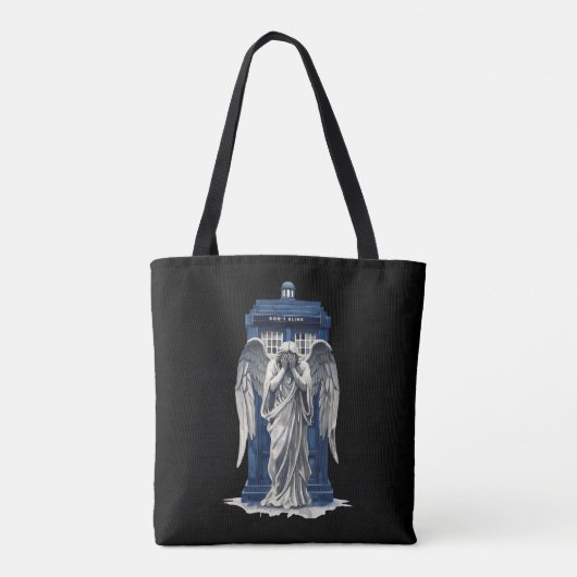 Huilende engel met blauwe politie box 1 tote bag (Achterkant)