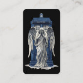 Huilende engel met blauwe politie box 1 visitekaartje (Voorkant)