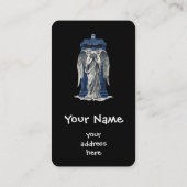 Huilende engel met blauwe politie box 1 visitekaartje (Achterkant)