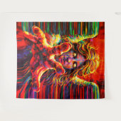 Huilende engel neon multikleur impasto olieverfsch wandkleed (Voorkant (horizontaal))