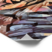 Huilende Grijze Wolf Abstracte Dierenkunst Poster (Hoek)