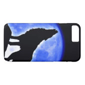 Huilende Grijze Wolf bij Maan Case-Mate iPhone Case (Achterkant (Horizontaal))
