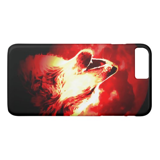 Huilende Grijze Wolf bij Maan Case-Mate iPhone Case (Achterkant (Horizontaal))