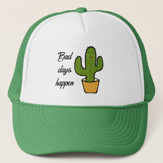 Huilende groene cactus trucker pet (Voorkant)