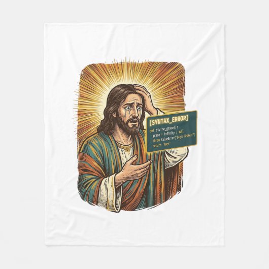 Huilende Jezus Syntaxisfout Codering Programmeur S Fleece Deken (Voorkant)