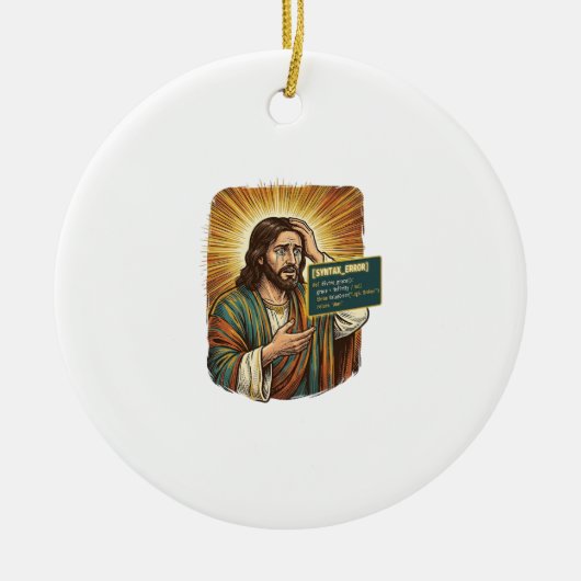 Huilende Jezus Syntaxisfout Codering Programmeur S Keramisch Ornament (Voorkant)