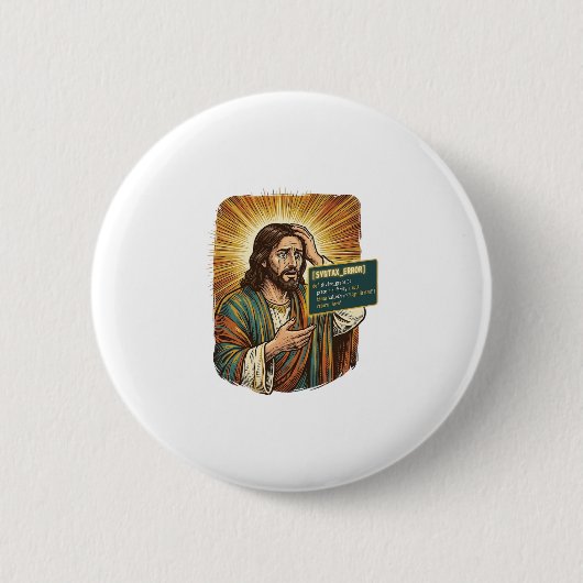 Huilende Jezus Syntaxisfout Codering Programmeur S Ronde Button 5,7 Cm (Voorkant)