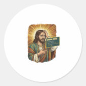 Huilende Jezus Syntaxisfout Codering Programmeur S Ronde Sticker (Voorkant)