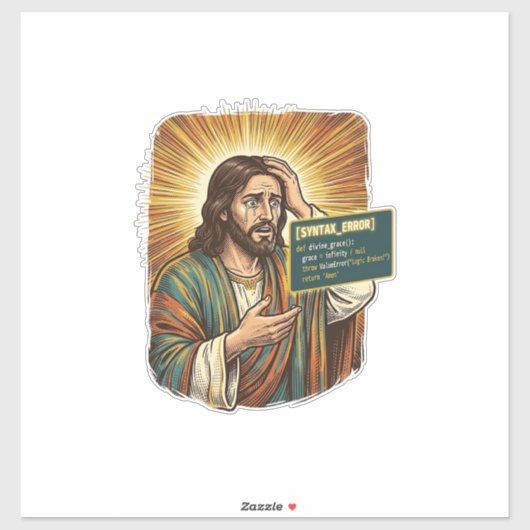 Huilende Jezus Syntaxisfout Codering Programmeur S Sticker (Vel)