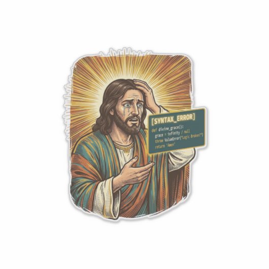 Huilende Jezus Syntaxisfout Codering Programmeur S Sticker (Voorkant)