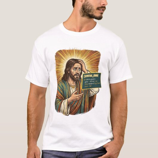 Huilende Jezus Syntaxisfout Codering Programmeur S T-shirt (Voorkant)
