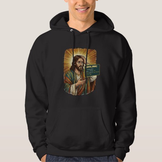 Huilende Jezus Syntaxisfout Codeur Programmeur Sof Hoodie (Voorkant)
