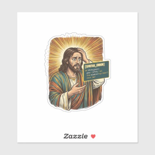 Huilende Jezus Syntaxisfout Codeur Programmeur Sof Sticker (Vel)