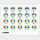 Huilende Kasa Ronde Sticker (Vel)