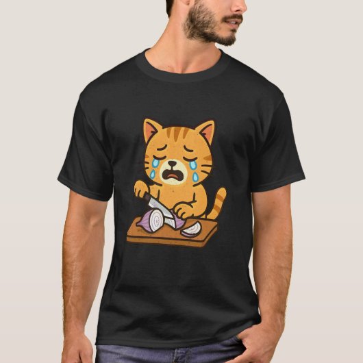 Huilende Kat Snijdt Ui T-shirt (Voorkant)