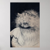Huilende kat van Louis William Wain Poster (Voorkant)